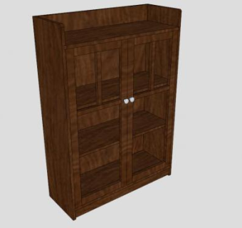 林伯特板式书柜SU模型下载_sketchup草图大师SKP模型