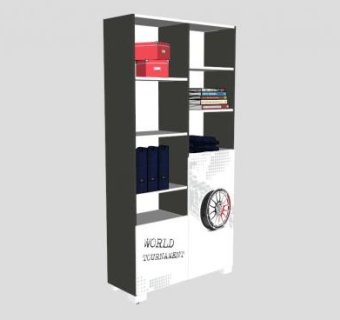 百高漂移书柜SU模型下载_sketchup草图大师SKP模型