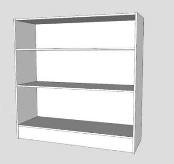 三聚氰胺白色书柜SU模型下载_sketchup草图大师SKP模型