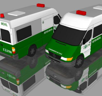 奔驰凌特救护车SU模型下载_sketchup草图大师SKP模型