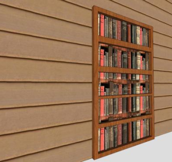 带秘密书柜房子SU模型下载_sketchup草图大师SKP模型