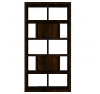 西榆树长方形开窗书柜SU模型下载_sketchup草图大师SKP模型