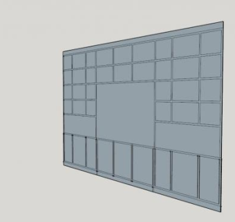 家具隔板式书柜SU模型下载_sketchup草图大师SKP模型