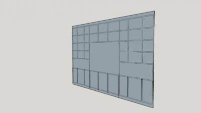 家具隔板式书柜SU模型下载_sketchup草图大师SKP模型