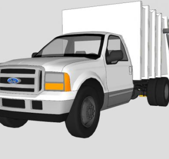 福特F350汽车SU模型下载_sketchup草图大师SKP模型