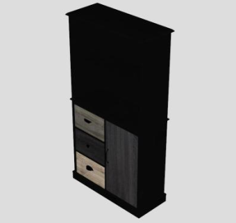 雪花山标准书柜SU模型下载_sketchup草图大师SKP模型