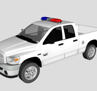 道奇公羊警车SU模型下载_sketchup草图大师SKP模型