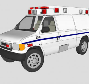 福特F350救护车SU模型下载_sketchup草图大师SKP模型