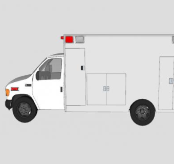 福特350救护车SU模型下载_sketchup草图大师SKP模型
