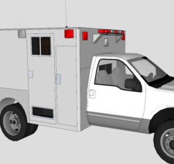 福特汽车救护车SU模型下载_sketchup草图大师SKP模型