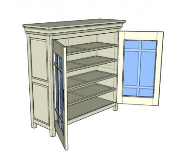 实木制作书柜SU模型下载_sketchup草图大师SKP模型