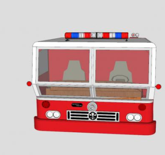 火警消防车卡车SU模型下载_sketchup草图大师SKP模型