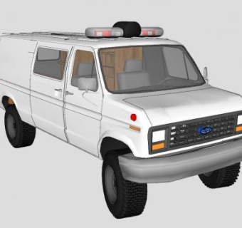 福特f150救护车SU模型下载_sketchup草图大师SKP模型