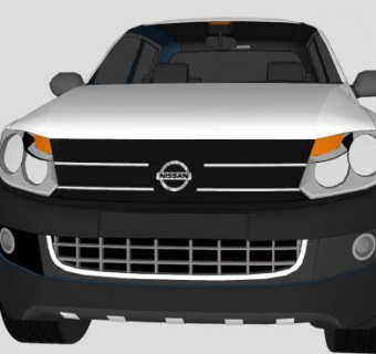 尼桑np300皮卡汽车SU模型下载_sketchup草图大师SKP模型