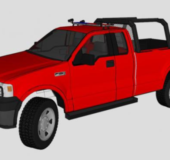 福特f150巡逻警车SU模型下载_sketchup草图大师SKP模型