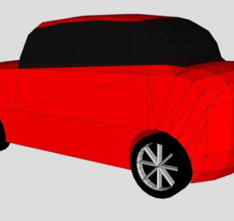 简易红色汽车SU模型下载_sketchup草图大师SKP模型