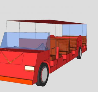 旅游观光巴士SU模型下载_sketchup草图大师SKP模型