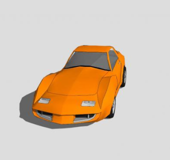 橙色跑车SU模型下载_sketchup草图大师SKP模型