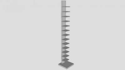 现代图书馆书柜SU模型下载_sketchup草图大师SKP模型