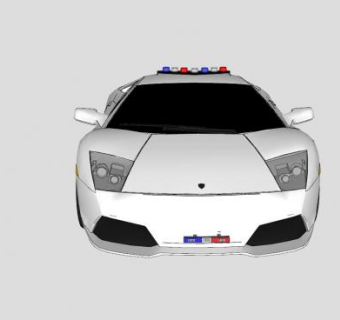 兰博基尼蝙蝠跑车警车SU模型下载_sketchup草图大师SKP模型