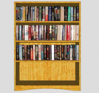 现代家具隔板式书柜SU模型下载_sketchup草图大师SKP模型