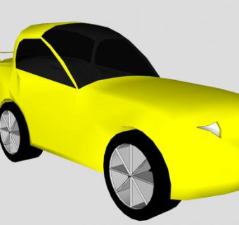 小型黄色跑车SU模型下载_sketchup草图大师SKP模型