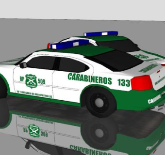 智利道奇SRT-8警车SU模型下载_sketchup草图大师SKP模型