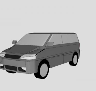 灰色面包车SU模型下载_sketchup草图大师SKP模型