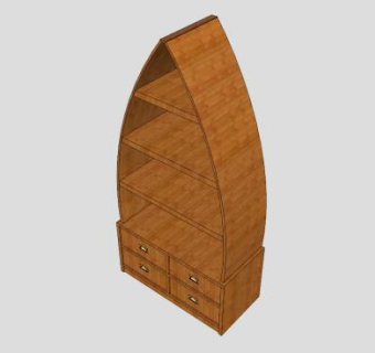 图书馆实木书柜书架SU模型下载_sketchup草图大师SKP模型