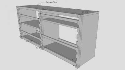 白色书案修订书柜SU模型下载_sketchup草图大师SKP模型