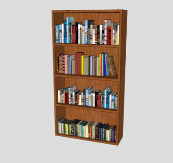 现代板式书店书柜SU模型下载_sketchup草图大师SKP模型