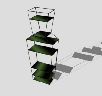 博纳尔多书柜书架SU模型下载_sketchup草图大师SKP模型