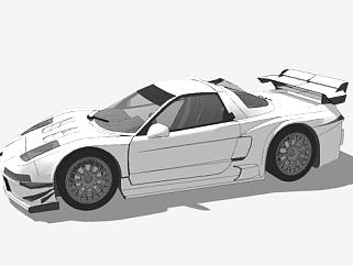 本田NSX白色赛车SU模型下载_sketchup草图大师SKP模型