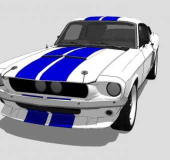 福特谢尔比野马GT500汽车SU模型下载_sketchup草图大师SKP模型