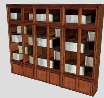 隔板式书柜书架SU模型下载_sketchup草图大师SKP模型