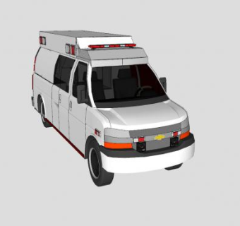 雪佛兰索罗德2013款救护车SU模型下载_sketchup草图大师SKP模型