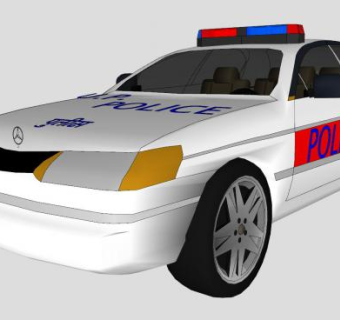 印度北方邦奔驰警车SU模型下载_sketchup草图大师SKP模型