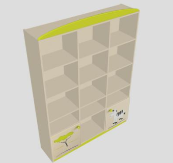 大草原儿童书柜SU模型下载_sketchup草图大师SKP模型