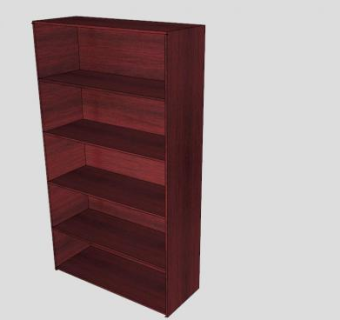 五架红色书柜SU模型下载_sketchup草图大师SKP模型