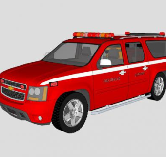 雪佛兰消防越野车车辆SU模型下载_sketchup草图大师SKP模型