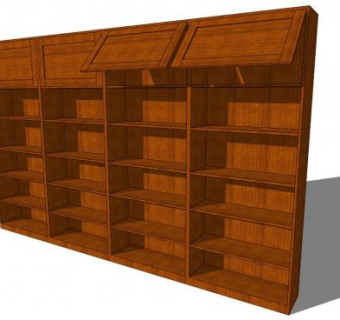 现代高书柜SU模型下载_sketchup草图大师SKP模型