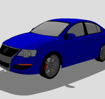 大众帕萨特Mk6汽车SU模型下载_sketchup草图大师SKP模型