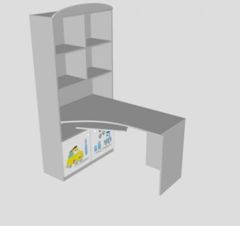 现代白色隔板式书柜SU模型下载_sketchup草图大师SKP模型