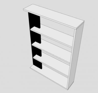 现代高光泽书柜SU模型下载_sketchup草图大师SKP模型