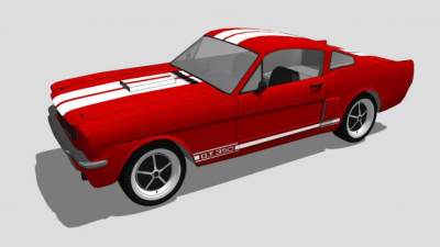 福特1966款谢尔比野马GT350汽车SU模型下载_sketchup草图大师SKP模型