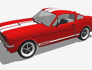 福特1966款谢尔比野马GT350汽车SU模型下载_sketchup草图大师SKP模型