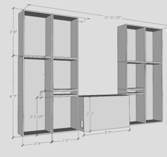 艾略特家庭屋白色书柜SU模型下载_sketchup草图大师SKP模型