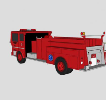 法国消防车SU模型下载_sketchup草图大师SKP模型