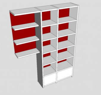 实木板式书柜书店SU模型下载_sketchup草图大师SKP模型