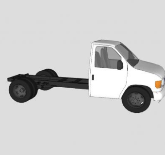福特E350车底盘和车头SU模型下载_sketchup草图大师SKP模型
